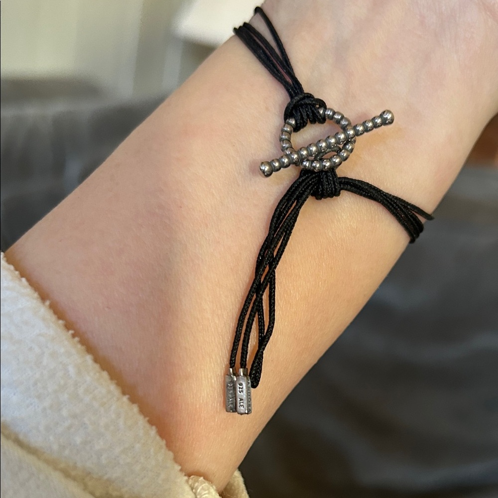 2 qty Pandora Black Cord Bracelet with Sterling Silver - Brand New - Picture 4 of 5